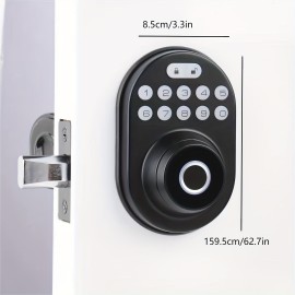 Round Smart Door Lock, Smart Door Lock With Multiple Unlocking Methods, Smart Phone Access, Silicone Keys, Comfort And Safety, Home Office Apartment