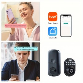 Round Smart Door Lock, Smart Door Lock With Multiple Unlocking Methods, Smart Phone Access, Silicone Keys, Comfort And Safety, Home Office Apartment