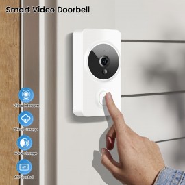 New smart visual doorbell, smart system control, 2.4G wireless wifi for home and commercial use, no need to drill holes for the app camera (no built-in battery, shipped without battery)