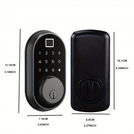 Keyless Entry Door Locks, Smart Door Locks Fingerprint Door Locks, Electronic Front Door Smart Locks Touch Screen Keypad Door Locks Automatic Door Locks Black (without Lever )