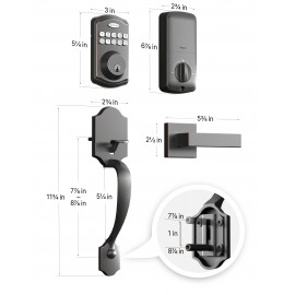 User Digital Electronic Keypad Deadbolt Lock with door handle- Keyless Entry with Code, and Key - Temporary Code, Advanced Security, and Easy Installation for Front Door