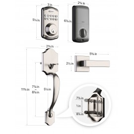 User Digital Electronic Keypad Deadbolt Lock with door handle- Keyless Entry with Code, and Key - Temporary Code, Advanced Security, and Easy Installation for Front Door