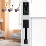 1set Smart Door Lock With Keypad And Handles, Fingerprint Keyless Entry, Electronic Deadbolt, Front Door Handle Set, Anti-Peep Touchscreen, Fits Home Doors