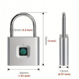 1pc Mini Smart Fingerprint Padlock, Security Door Lock, Antitheft Keyless USB Rechargeable Lock For Suitcase Luggage