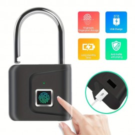 Smart Fingerprint Padlock USB Rechargeable Door Lock Biometric Thumbprint Door Lock Zinc Alloy Smart Life Unlocking