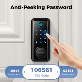 1pc Smart Lock D601, Keyless Entry Door Lock With 50 Fingerprint And 50 Digital Codes, 16 Anti-Peek Password, Remote Control Via App, Single-Use Code Feature, Zinc Alloy Metal For Secure Front Door