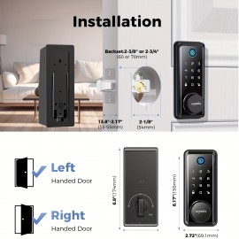 1pc Smart Lock D601, Keyless Entry Door Lock With 50 Fingerprint And 50 Digital Codes, 16 Anti-Peek Password, Remote Control Via App, Single-Use Code Feature, Zinc Alloy Metal For Secure Front Door