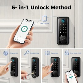 1pc Smart Lock D601, Keyless Entry Door Lock With 50 Fingerprint And 50 Digital Codes, 16 Anti-Peek Password, Remote Control Via App, Single-Use Code Feature, Zinc Alloy Metal For Secure Front Door