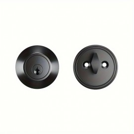 Matte Black Deadbolt Lock, Single Cylinder Security Door Lock, Keyed Entry, Pick Resistant, Durable Metal Construction