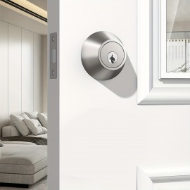 Matte Black Deadbolt Lock, Single Cylinder Security Door Lock, Keyed Entry, Pick Resistant, Durable Metal Construction