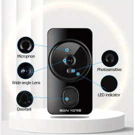 New Smart Video Doorbell, APP Control Phone Reminder Two-way Intercom, 2.4G Wireless Wifi For Home And Commercial Use, Night Vision With Cloud Storage Function Camera, No Hole Installation (AAA Battery Power, Shipped Without Battery)