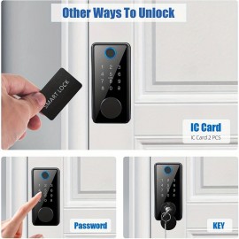 Electronic Smart Door Lock Fingerprint Card Password Key Home Security