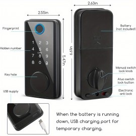 Electronic Smart Door Lock Fingerprint Card Password Key Home Security