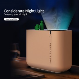 3000ml USB Cactus Air Humidifier Large Capacity Double Nozzle Ultrasonic Cool Humidificador Aroma Diffuser Mist Maker Fogger