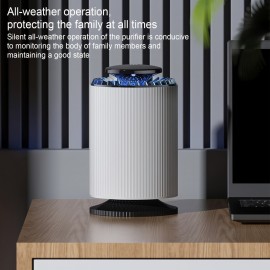 Compact USB Powered Air Purifier with Touch Switch, Multi-Stage Filtration, Plastic Construction, Low Voltage Operation for Home, Office, and Car Use