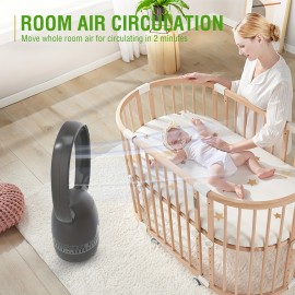 Bladeless Fan and Air Purifier Combo 26-Inch, HEPA-Filter, 8-Speed, 120° Oscillating, Remote Control, 8H Sleep Timer