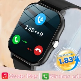 Large Dial Smart Watch, Wireless Call Answering/rejection, Sports Monitoring, Multiple APP Text Message Reminder Viewing, Compatible With IPhone/Andriod