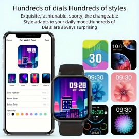 Smart Fitness Watch - Hands-Free Wireless Calling, Advanced Multi-Sport Tracking, Customizable Reminders, Personalized Wallpaper, Comprehensive Fitness Monitoring - Unisex Design for Men and Women, Compatible with iPhone and Android Devices