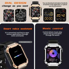 Smart Fitness Watch - Effortless Wireless Calls, Smart Call Management, Multi-App Alerts, Unisex Style, Customizable Wallpaper, Detailed Fitness Tracking - Compatible with iPhone/Android