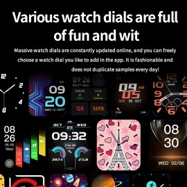 Smart Fitness Watch - Effortless Wireless Calls, Smart Call Management, Multi-App Alerts, Unisex Style, Customizable Wallpaper, Detailed Fitness Tracking - Compatible with iPhone/Android