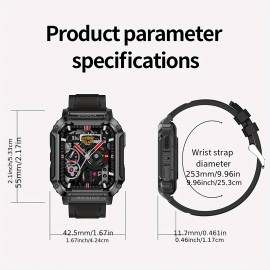 Smart Fitness Watch - Effortless Wireless Calls, Smart Call Management, Multi-App Alerts, Unisex Style, Customizable Wallpaper, Detailed Fitness Tracking - Compatible with iPhone/Android