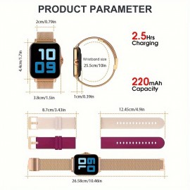 Smartwatch for women answering/making calls, activity fitness tracker, smartwatch for Android and iPhone, fitness watch with sleep monitor and pedometer, lightweight, long battery life