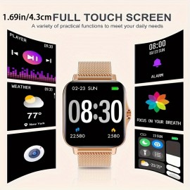 Smartwatch for women answering/making calls, activity fitness tracker, smartwatch for Android and iPhone, fitness watch with sleep monitor and pedometer, lightweight, long battery life