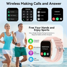 Stylish Multi-Function Smart Watch - Wireless Calling, Fitness Monitoring, Sports Mode, Reminders, and APP Notifications for Men and Women, Compatible with iPhone and Android