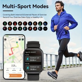 Stylish Multi-Function Smart Watch - Wireless Calling, Fitness Monitoring, Sports Mode, Reminders, and APP Notifications for Men and Women, Compatible with iPhone and Android