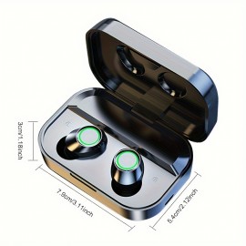 Triple-Screen Smart Wireless Earbuds - Digital Display, Fashion Mirror Design, Wireless Charging, Phone Backup Battery, Perfect for Sports & Gaming