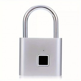 1pc Mini Smart Fingerprint Padlock, Security Door Lock, Antitheft Keyless USB Rechargeable Lock For Suitcase Luggage