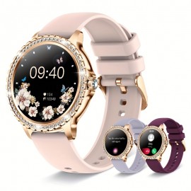 Elegant Womens Smart Watch - Wireless Calling & Fitness Tracking - Step Counter & Message Alerts, Ideal for iPhone/Android Users