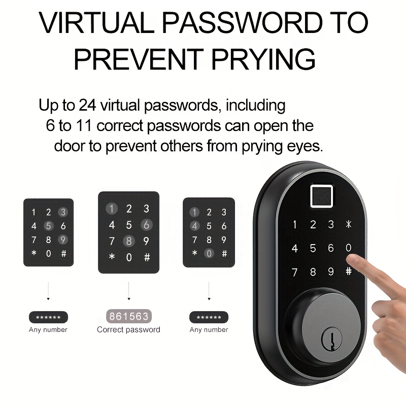 keyless entry door locks smart door locks fingerprint door locks electronic front door smart locks touch screen keypad door locks automatic door locks black without lever details 3