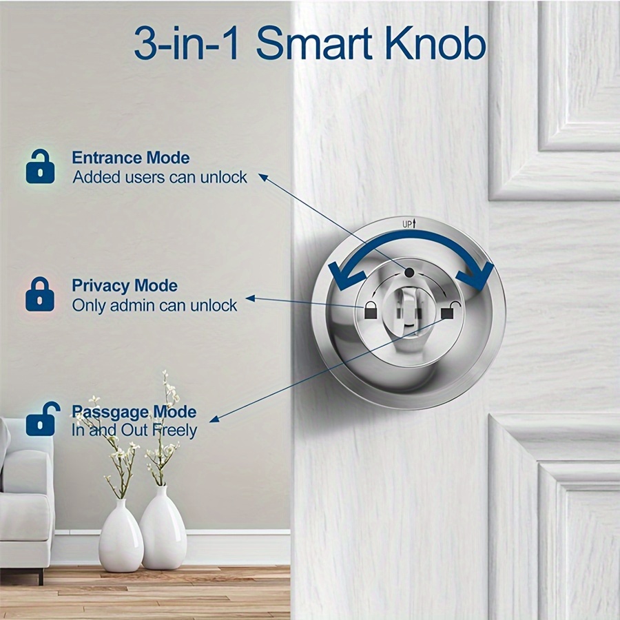 keyless entry door lock with keypad smart door knob keypad door knob   with keypad smart door lock digital door lock with keypad for indoors bedrooms apartments details 5