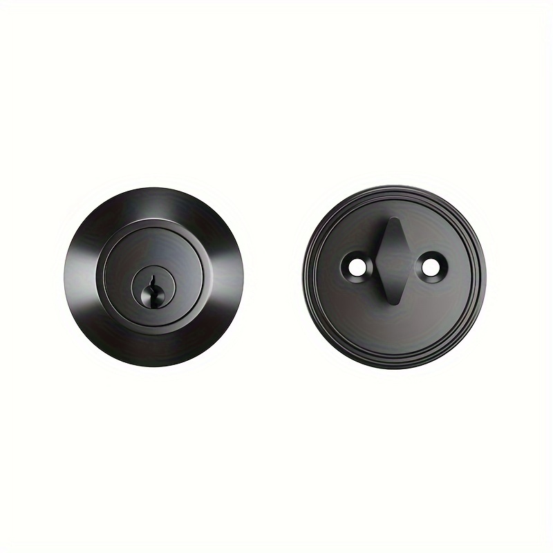 matte black deadbolt lock single cylinder security door lock keyed entry pick resistant durable metal construction details 0