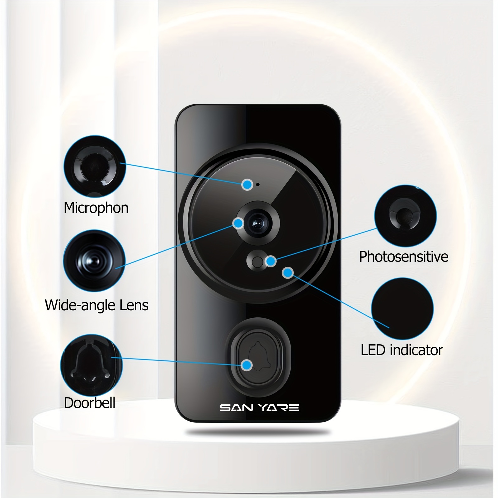 new smart video doorbell app control phone reminder two way intercom 2 4g wireless wifi for home and commercial use night vision with cloud storage function camera no hole installation aaa battery power shipped without battery details 6