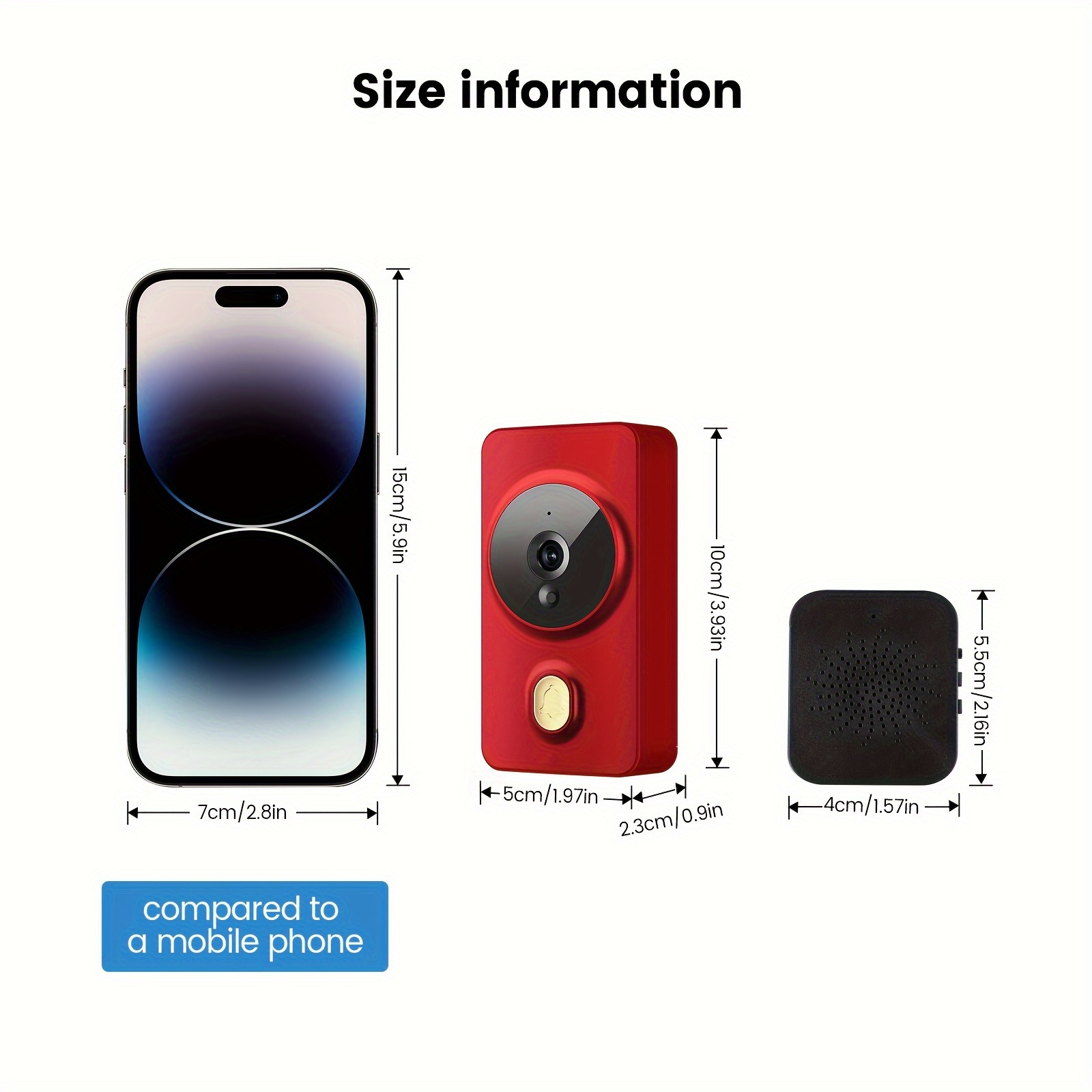 new smart video doorbell app control phone reminder two way intercom 2 4g wireless wifi for home and commercial use night vision with cloud storage function camera no hole installation aaa battery power shipped without battery details 9