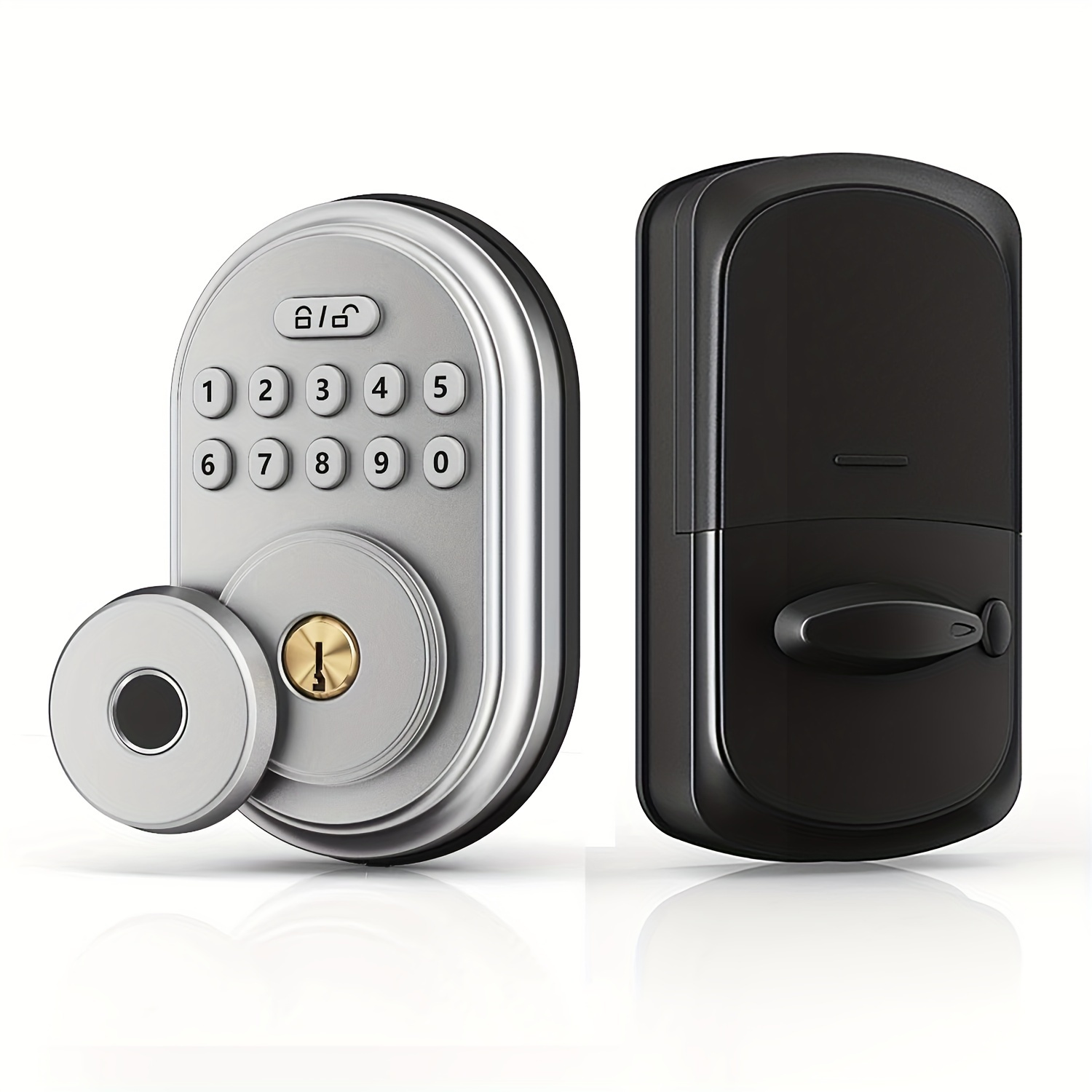 for smart keyless entry deadbolt lock with fingerprint keypad usb battery powered non waterproof metal door knob for front doors details 5