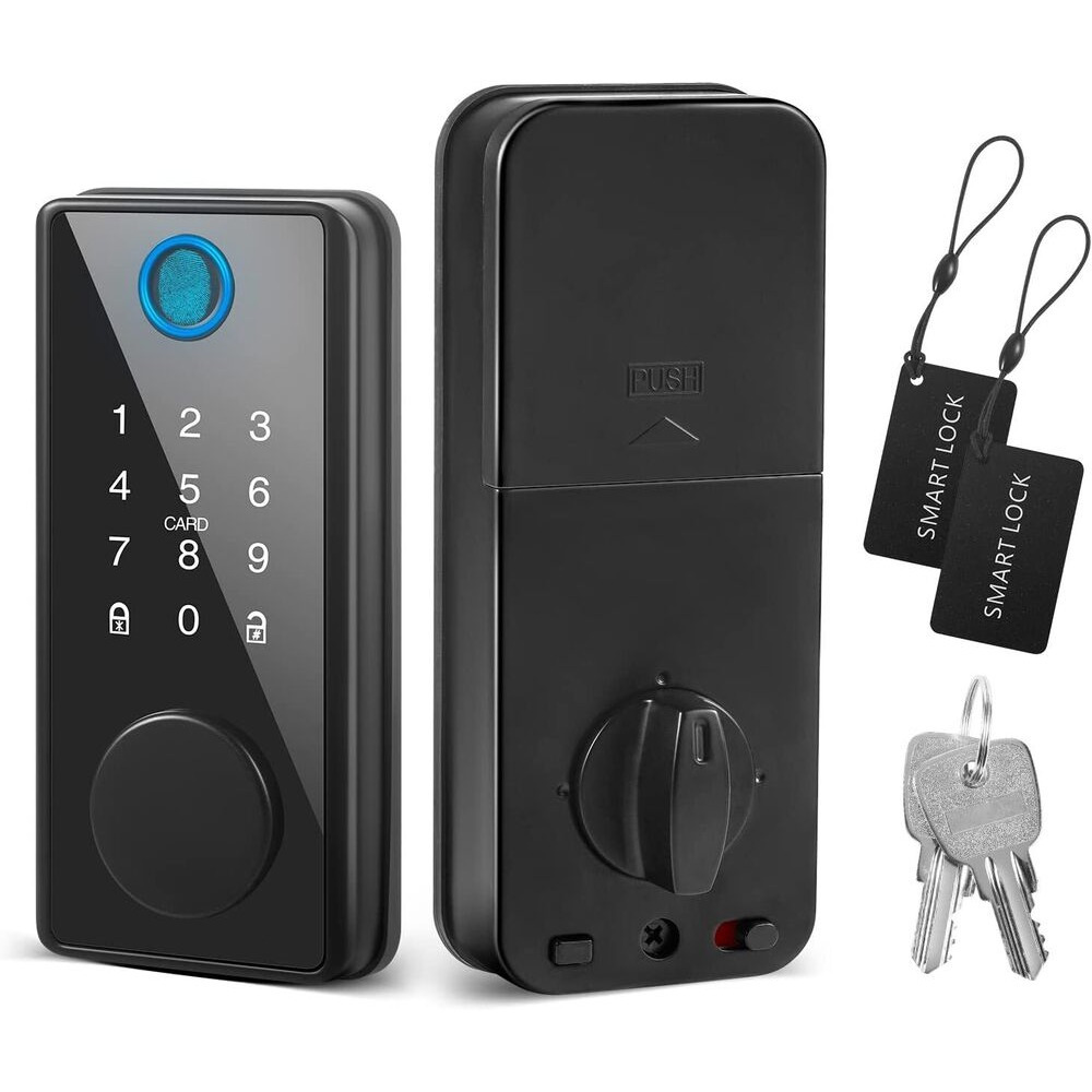 electronic smart door lock fingerprint card password   security details 0