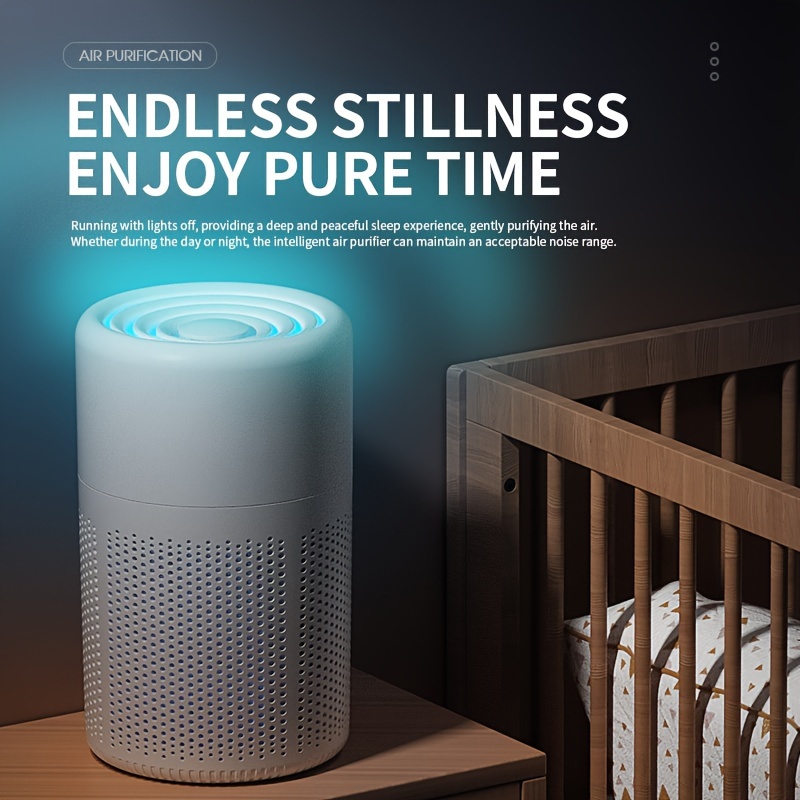   small portable air cleaner for bedroom with hepa filter upgraded low noise home  s usb home air cleaner for better sleep filters pet dander odor dust use at office desktop bedroom details 2