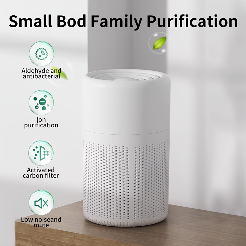   small portable air cleaner for bedroom with hepa filter upgraded low noise home  s usb home air cleaner for better sleep filters pet dander odor dust use at office desktop bedroom details 4