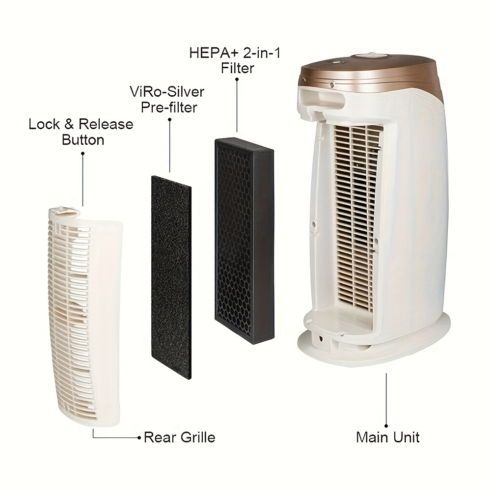   for medium rooms with virus silver pre filter hepa filter   removes 99 97 of pollutants for allergies bacteria mould dust pets pollen odours rose golden black details 4