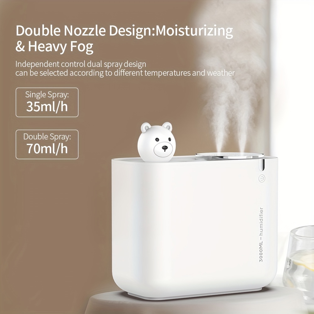 3000ml usb cactus air humidifier large capacity double nozzle ultrasonic cool humidificador aroma diffuser mist maker fogger details 0