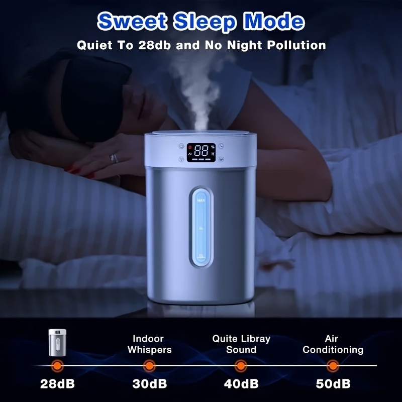 1 bedroom large room household humidifier 4l cold mist top water humidifier baby and plant silent air humidifier long battery life automatic shutdown details 2