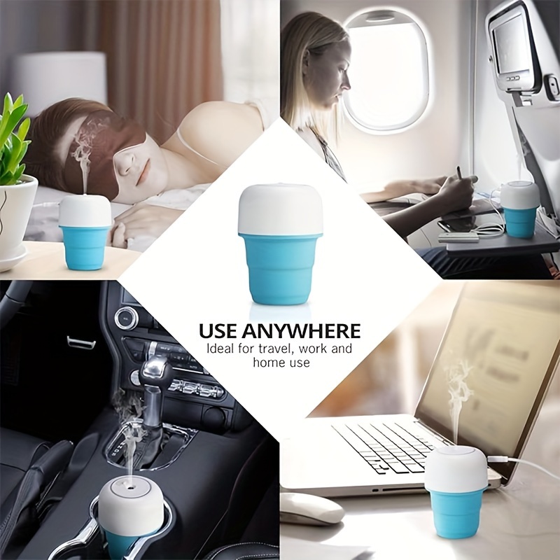   travel humidifier portable personal humidifier mini with collapsible water tank upgraded version usb powered cool mist humidifier car office bedroom details 2