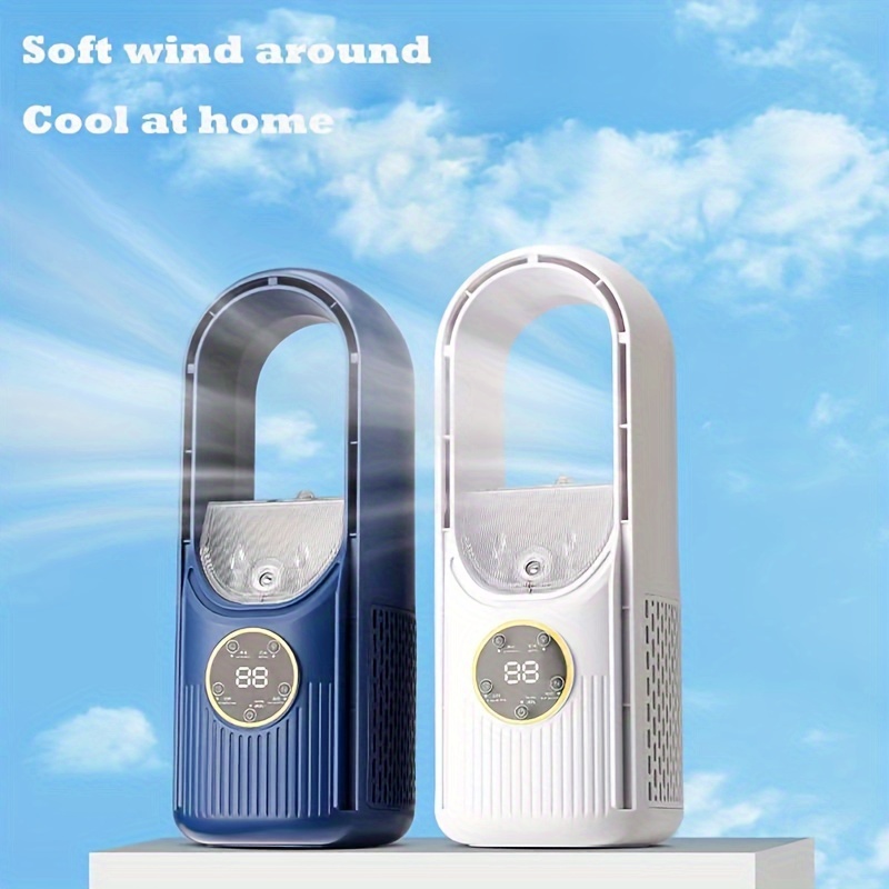 usb fan humidifier bladeless fan humidifier 2 in 1 with ambient light for office bedroom etc perfect gift for summer details 2