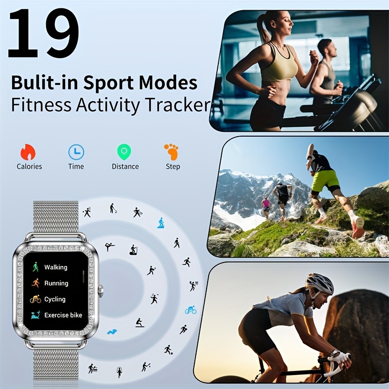 a smartwatch suitable for iphone and android phones answering making calls a mens and womens smart fitness tracking watch sleep monitoring step count calorie count watch strap including silver steel light purple white glue silver buckle details 2