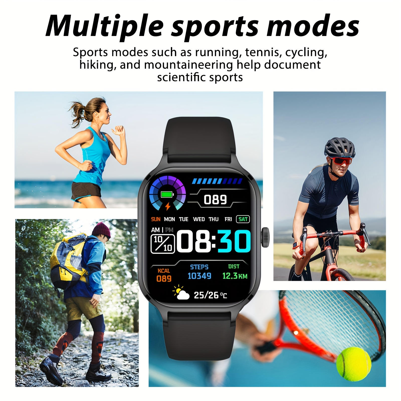 smart watch wireless calling dial multi sport mode calling reminder and rejection sms reminder various app reminders sports watches for iphone andriod details 2