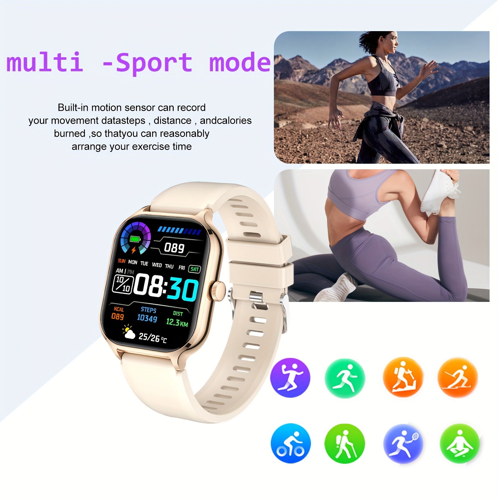 smart watch wireless calling dial multi sport mode calling reminder and rejection sms reminder various app reminders sports watches for iphone andriod details 6