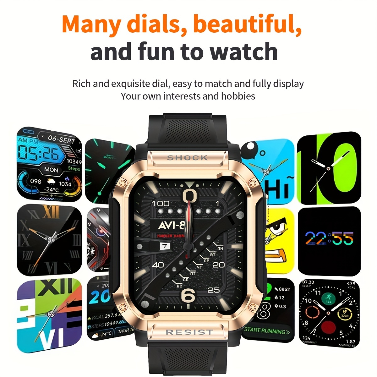 smart watch wireless call dial call reminder and rejection various app reminds suitable for men and women multi sports mode sports watch change of wallpaper fitness monitoring for iphone andriod details 2